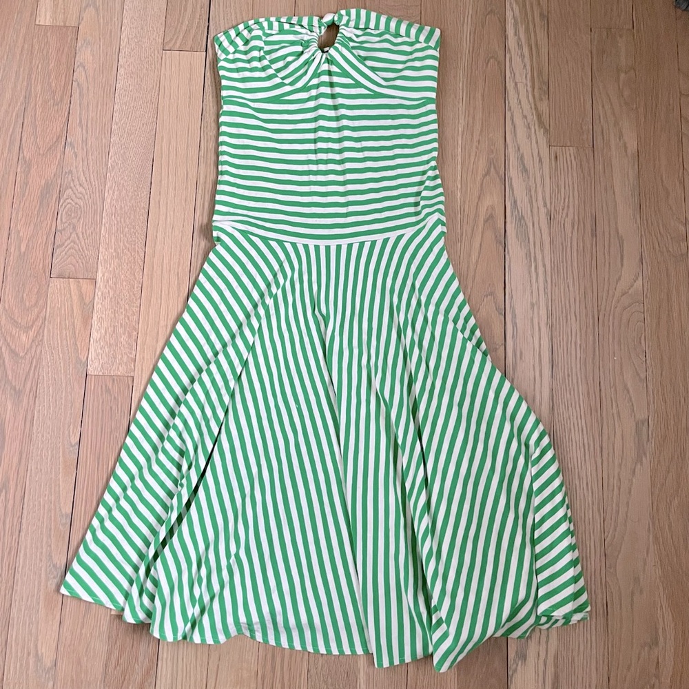 MODA INTERNATIONAL Strapless Striped Stretchy Dress. Size Small.